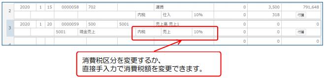 仕訳データの新規入力