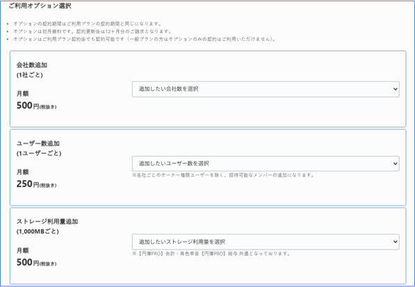 オプション選択画面