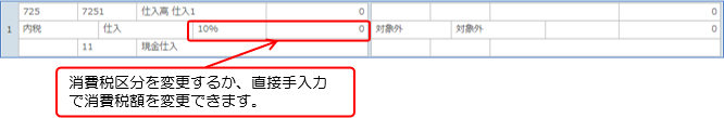 仕訳パターンの新規入力