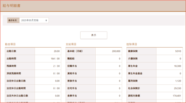 給与明細書表示